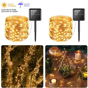 Solar String Lights with 8 Lighting Modes Waterproof