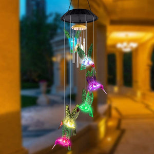 Solar Powered Hummingbird Wind Chimes