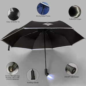 LED INVERTED UMBRELLA WITH REFLECTIVE STRIPE