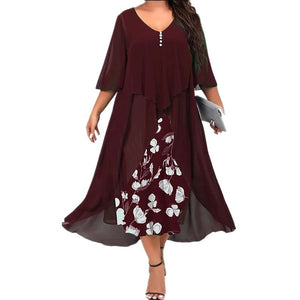 (🎁Mother's Day Pre-sale-30% OFF) Women Plus Size Casual Print Dress